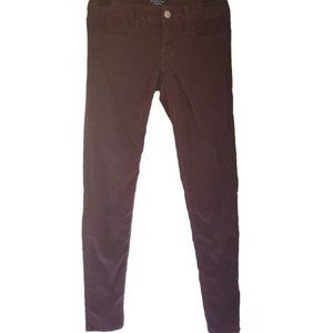 AMERICAN EAGLE OUTFITTERS Womens Jeans Corduroy Super Stretch Burgundy Size 0